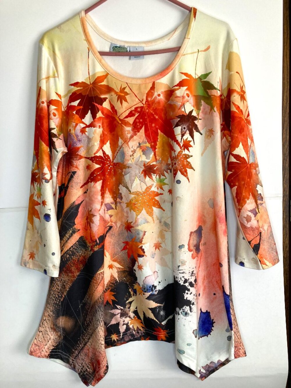 Collection Etc. Fall Maple Leaf Tunic – Stretchy Comfort – Size L